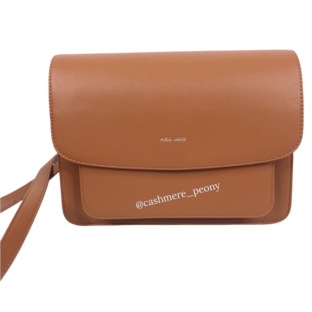 NEW Pixie Mood Zoe Brown Cognac Vegan Leather Crossbody Purse